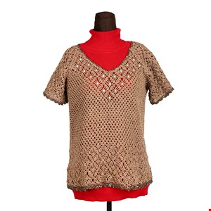 بلوز نسکافه ای سنگ دوزی